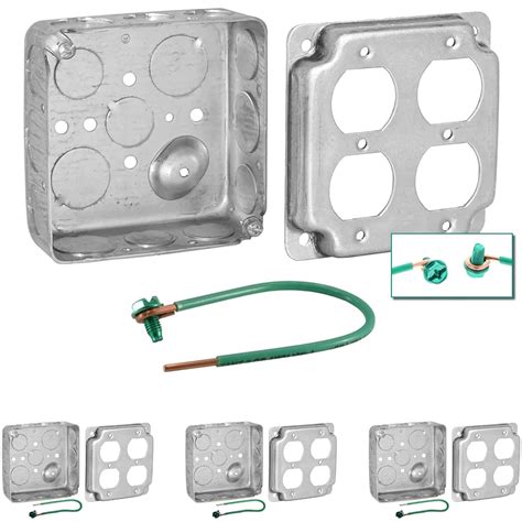 electrical box exposed work 4 covers|(4 Pack) 4 Inch Square Electrical Box, Double Decora Switch .